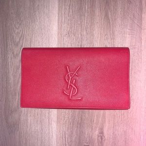 YSL clutch in red